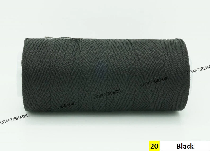 Solid - 0.6mm 100% Nylon Twisted Cord Thread Macrame Beading Crochet Hand Crafts - Image 1 of 1