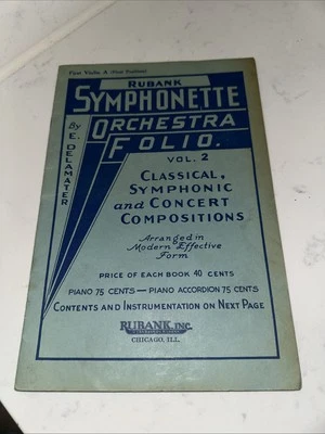 RARE Vintage Rubank Symphonette Orchestra Folio Vol 2 First Violin - Image 1 of 4