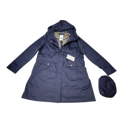 Chaqueta de lluvia de nailon tejida Cole Haan para mujer empacable de viaje talla XL índigo/azul marino nueva con etiquetas Foto 1 de 4
