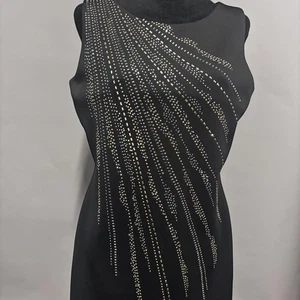 Vestido para mujer Calvin Klein 10 negro sin mangas vaina estrás adornado - Imagen 1 de 18