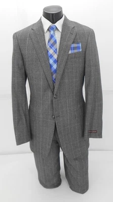 Hickey Freeman Grey Window Payne Men's Suit 100% Wool $199.99 42L/36W - Image 1 of 4