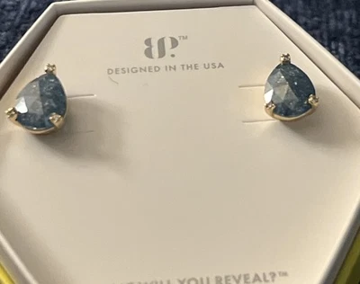 Pendientes Bomb Party Creados en Laboratorio Londres Zafiro Azul Cristal Hielo Chapado en Oro  Foto 1 de 2