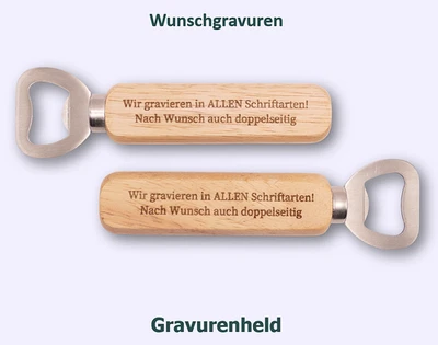 Flaschenöffner Bieröffner personalisiert mit Wunschtext Geschenk mit Gravur - Bild 1 von 4