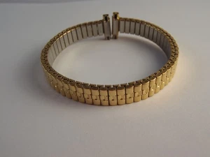 8-11mm HADLEY ROMA EXPANSION Ladies Straight End Watch Band GOLD Micron New - Picture 1 of 14