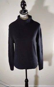 J. Rundhalsausschnitt V-Ausschnitt Pullover Merinowolle Alpaka Mischung in Schwarz Größe Medium EUC - Bild 1 von 6