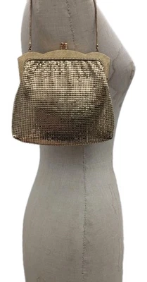 Oroton gold mesh bag vintage chain & purse clutch coin evening small  - Image 1 of 4