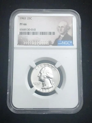 1963 Washington Proof Silver Quarter 25C NGC PF66 PF 66 - Image 1 of 2