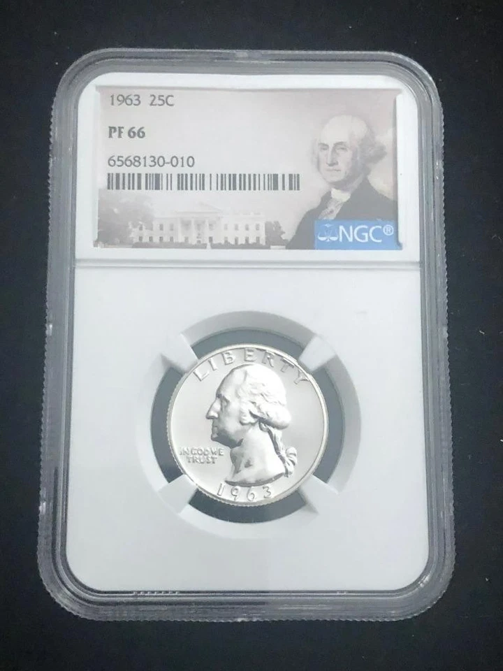 1963 Washington Proof Silver Quarter 25C NGC PF66 PF 66 - Image 1 of 2