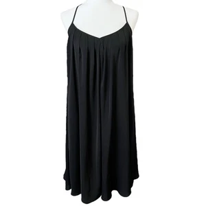 Banana Republic Petite Small Black Criss Cross Keyhole Back Midi Trapeze Dress - Picture 1 of 10