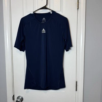 VINTAGE Adidas Techfit Shirt Men’s Med Blue Activewear Performance Compression - Imagem 1 de 4