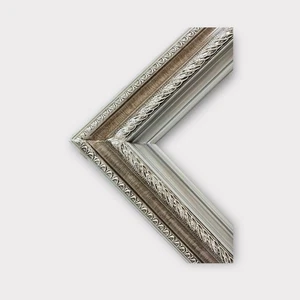 20 x 30 auf Lager - Klassischer kompo verzierter Holzrahmen, Oberfläche gebürstetes Silber, Holz - Bild 1 von 11