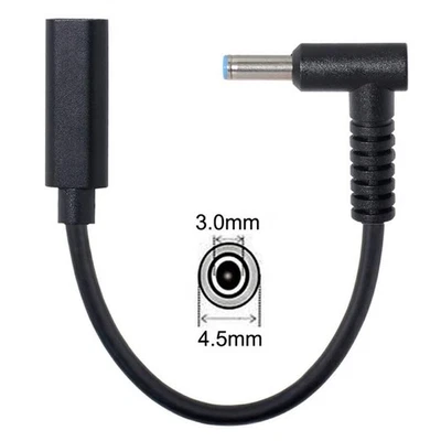 Type-c female to DC 4.5mm x 3.0mm Power PD Fast Charge Cable For HP Laptop B - Image 1 of 4