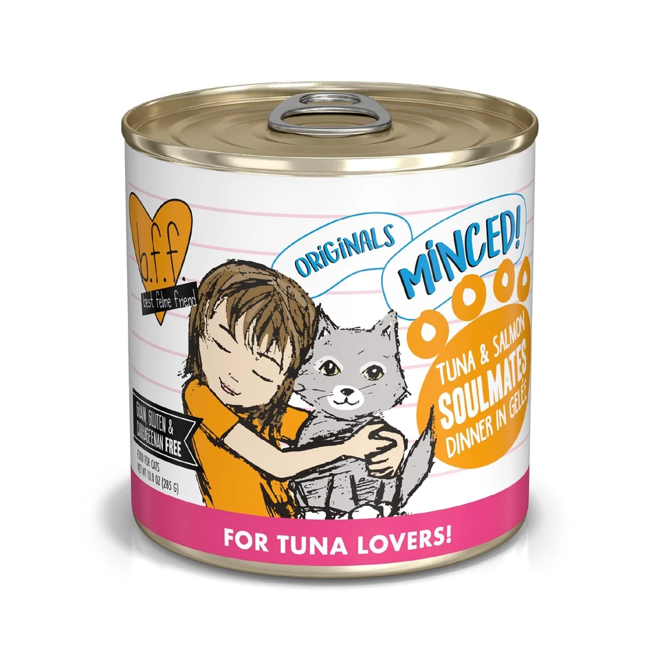 BFF Minced Natural Wet Cat Food, Tuna and Salmon Soulmates in Gelee, 10oz Can... - Image 1 of 4