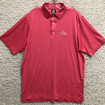 FJ FootJoy Polo Shirt Medium Adult Red Black Jacks Crossing Lajitas Golf Mens - Image 1 of 4