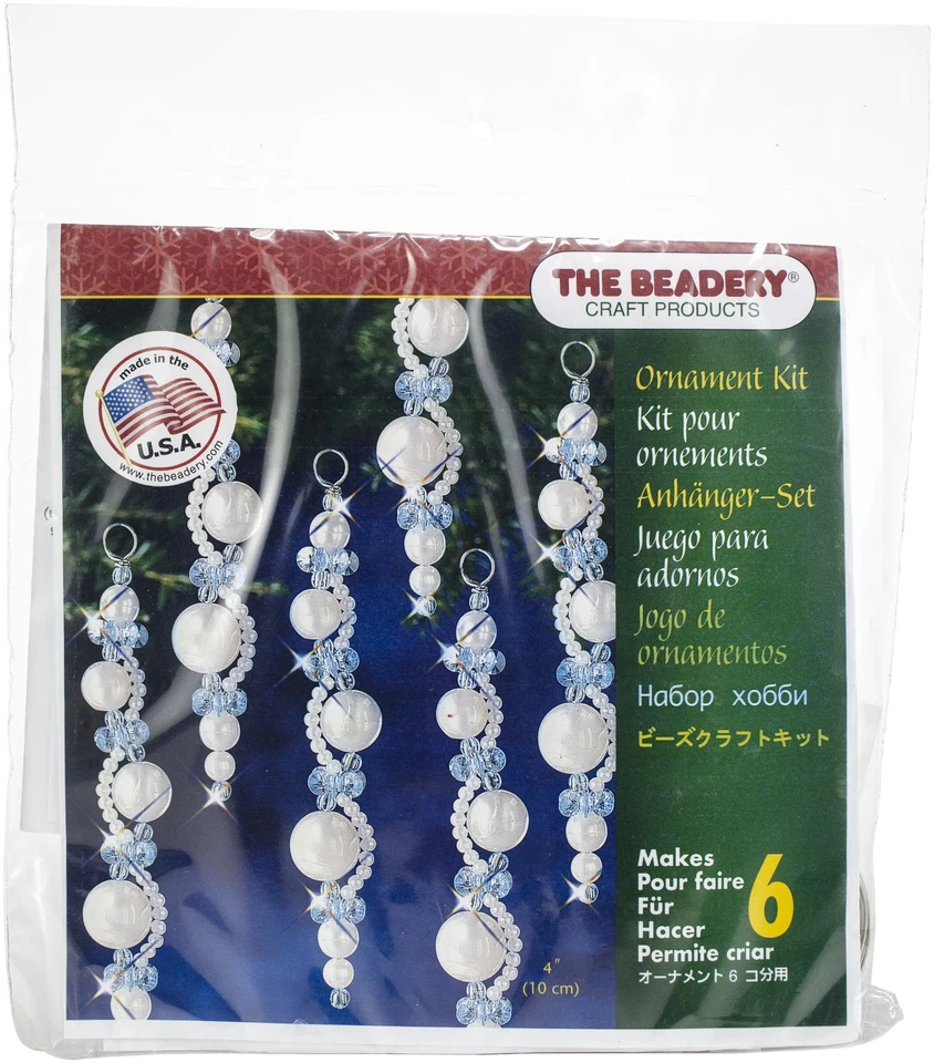 The Beadery Pearl Icicles Beaded Ornament Kit #7446 Makes 6