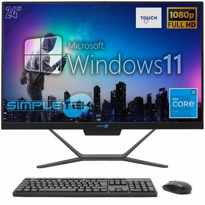 Aio All IN One Touch Screen i5 24 " Windows 11 16GB 480GB Full HD PC Computer - Image 1 of 4