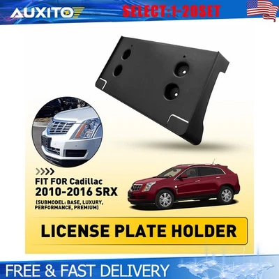 Soporte de marco de matrícula para Cadillac SRX 2010-16 delantero negro 25776408 1-10X Foto 1 de 4
