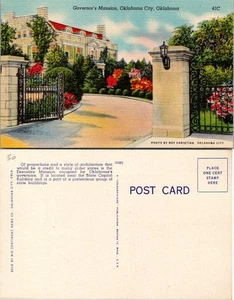 Postcard of Oklahoma City Governors Mansion with Beautiful Gardens - Picture 1 of 1