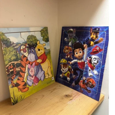 Winnie the Pooh, Paw Patrol 2 Wooden Puzzles for Kids Set MB Cardinal Industries - Image 1 of 4