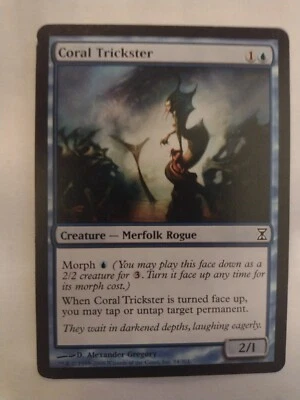 MTG Magic The Gathering Card Coral Trickster Creature Merfolk Rogue Blue 2006 - Image 1 of 2