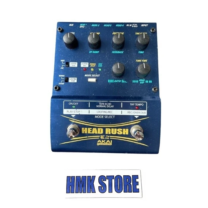 Pedal de efectos de eco y bucle Akai E2 Headrush delay/tape probado sin fuente de alimentación Foto 1 de 4