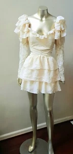 VESTIDO COTTAGECORE VOLANTES MANGAS RENACENTISTAS ESCALONADO ABDOMEN ENCAJE FIESTA FLUIDO L - Imagen 1 de 9