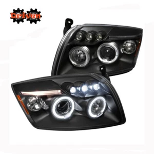 2007-2012 Dodge Caliber Dual Halo Projector LED Matte Black Clear Lens - Picture 1 of 4