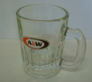 A & W ROOT BEER kleiner Mini Halbbecher Klarglas 3-1/4" hoch VINTAGE - Bild 1 von 6