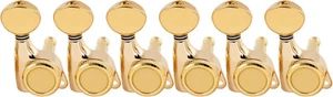 6-in-line Locking Tuners 18:1 Strat Tele Metal Locking Cap - Gold #05 - Picture 1 of 7