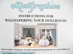 dollhouse miniature WALLPAPERING YOUR DOLLHOUSE INSTRUCTIONS HOW TO WALLPAPER - Picture 1 of 2