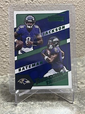 2022 Contenders Touchdown Tandems Emerald #TDT-LJA Lamar Jackson, Rashod Bateman - Image 1 of 2