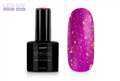 Jolifin UV LED LAVENI Shellac 12ml Farbe Berry Glitterflakes Nagelstudio Neu - Bild 1 von 3