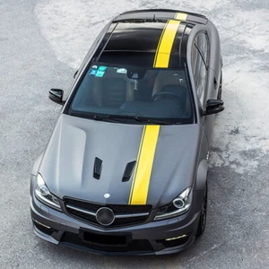 6" Hood Rally Racing Stripes Graphics Stickers For Mercedes C-Class C63 AMG W204 - Picture 1 of 38