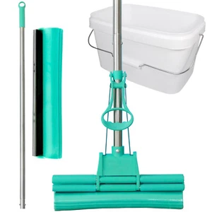 Brestol GREEN MOP SET 30-02 Doppelwringer Mopp 30 cm breit Bodenwischer + Eimer - Bild 1 von 4