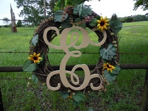 Wooden Letters, Monogram Vine (E) Letter, Unfinished Wall Letters, Large Letter - Picture 1 of 1