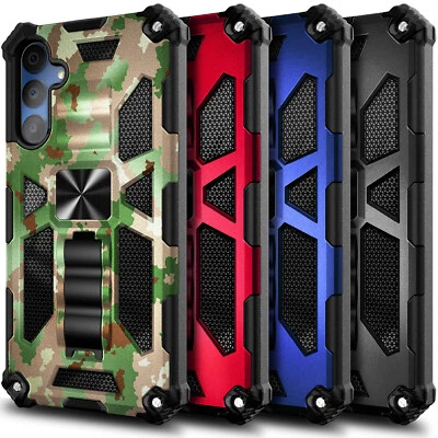 保护壳 适用于三星 Galaxy A35 5G 防震支架 手机保护套 + 钢化玻璃 — 第 1/4 张图片