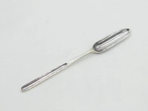 George II Sterling Silver Bone Marrow Scoop Spoon Lion Crest 1757 London Antique - Picture 1 of 6