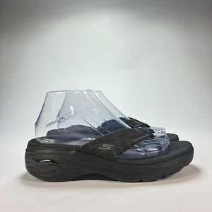 Skechers Goga Mat Black Platform Arch Fit Thong Flip Flop Sandals Women's Size 8 - Imagen 1 de 9