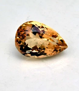 17,75 ct natürlicher goldgelber Citrin zertifiziert Birnenschliff lose Edelsteine Brasilien - Bild 1 von 5