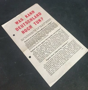 WW2 British Leaflet Dropped by RAF Wellington Bombers on Germany in Summer 1943 - Picture 1 of 8