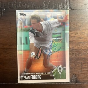 STEFAN EDBERG SIGNED 2019 TOPPS TENNIS HOF CARD TENNIS-No COA
