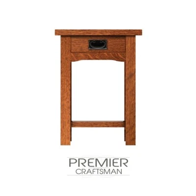 Stickley Style Mission End Table Petite Extra-Deep 1 Drawer Spindle Nightstand - Image 1 of 4