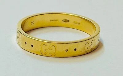 "Anillo Icono Oro Amarillo 18ct GUCCI" Genuino Talla 20 Pesado 4.5g Foto 1 de 4