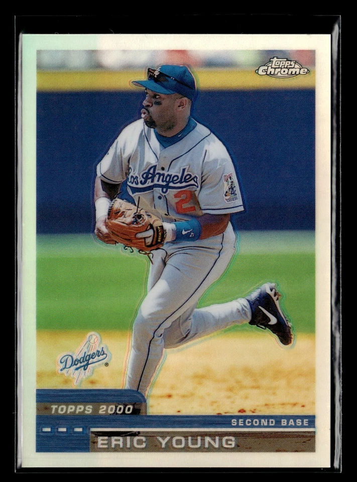 2000 Topps Chrome Refractor #92 Eric Young Dodgers - Image 1 of 2