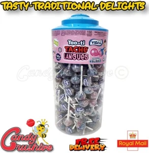 Vidal Tongue Painter Lollies Sour with Gum Tache Langues Coloring - 150 Full Tub - Picture 1 of 1