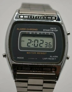 Citizen Alarm Chronograph Vintage 80s Digital Watch from Japan - Picture 1 of 12