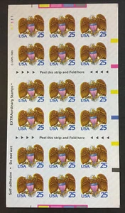 1989 Unfolded Booklet of 18 Eagle 25-cent Self-adhesive stamps Sc# 2431a - Picture 1 of 2