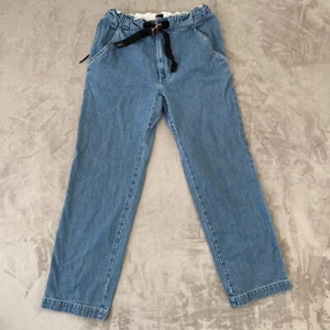 Kenzo Straight Leg Belted Denim Pants Men 28x30 Blue Wash Elastic Waist $398 - Picture 1 of 17