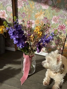 Ramo de regalo del día de la madre corbata flores de seda artificial entregado mamá nan tía - Imagen 1 de 3