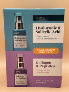 Envy Gesichtsserum Duo Pack - Hyaluron & Salicylsäure. Kollagen & Peptide - Bild 1 von 5